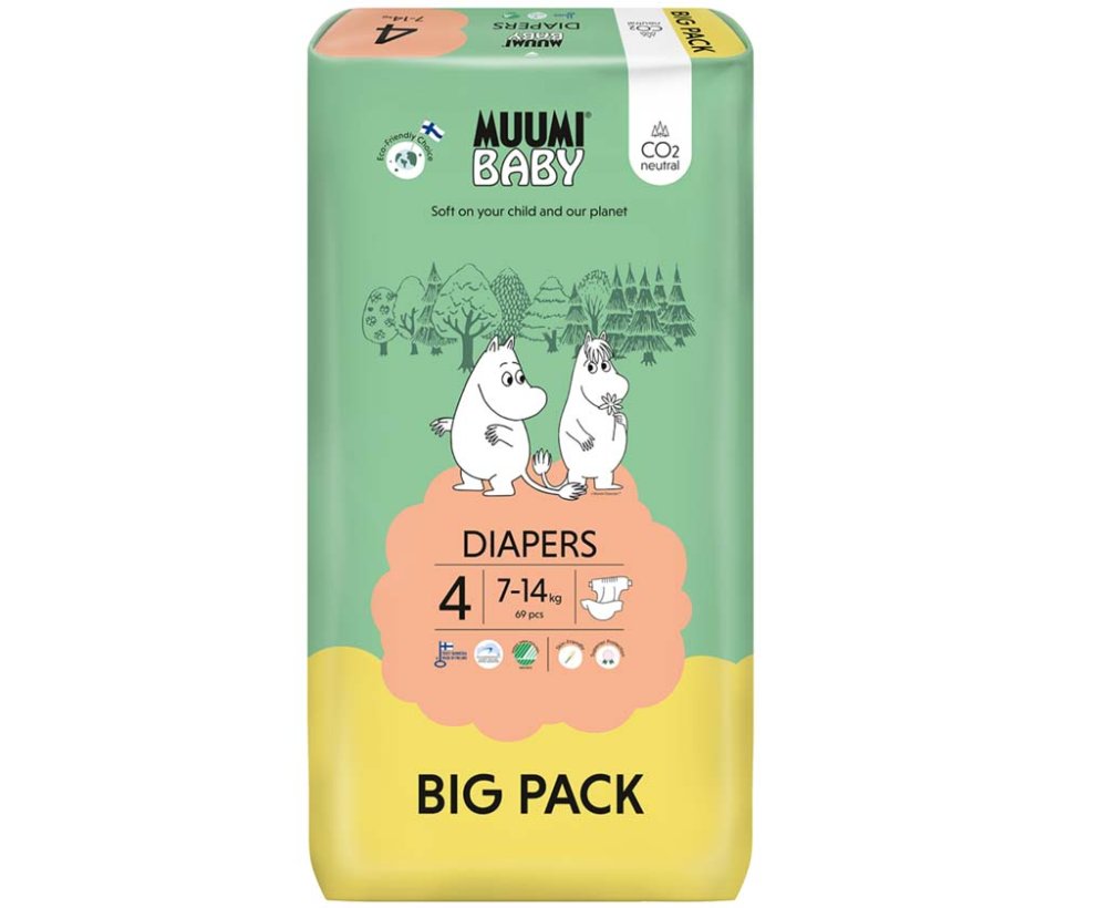 MUUMI Baby 4 Maxi 7-14 Kg (69 Buc), Scutece Eco