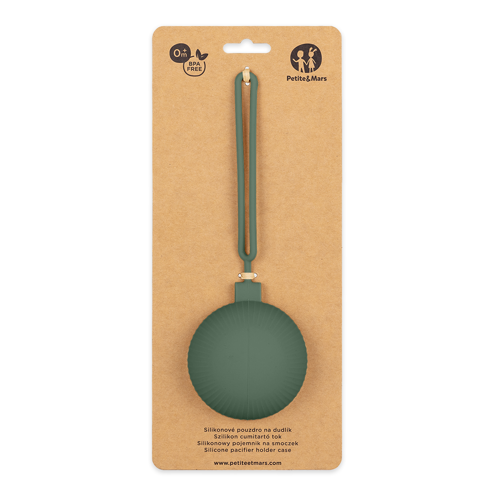 PETITE&MARS Silikonnappfodral Misty Green 0m+