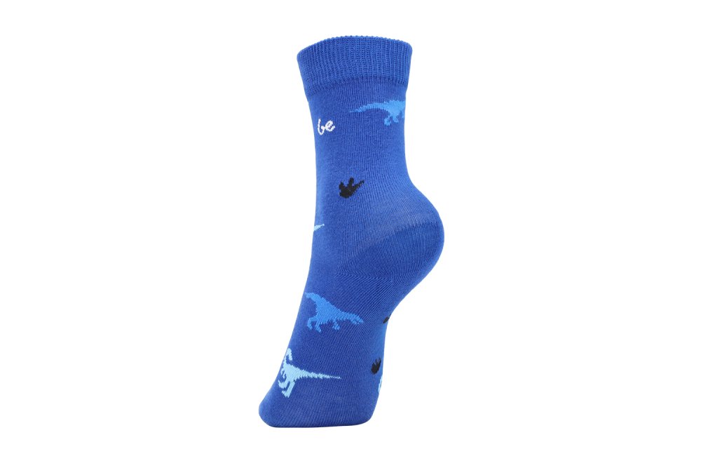 Kinder-Barfußsocken Be Lenka Kids - Crew - Dino - Königsblau - 3er-Pack 23-26 Blue