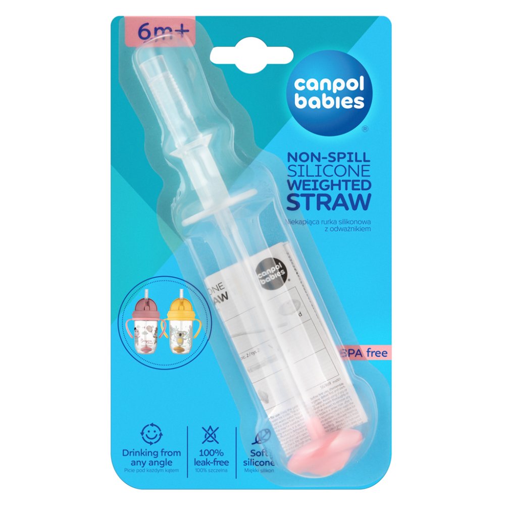 CANPOL BABIES Cannuccia antigoccia con peso per tazze 56/606 e 56/607 1 pz rosa - immagine 3