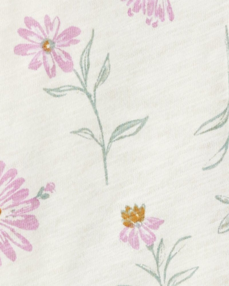 Komplet CARTER'S 3-częściowy: bluza, spodnie dresowe, body i spodenki. rękaw Fioletowy Kwiatowy dziewczęcy MFL 3m/rozmiar. 62 - obrazek 3
