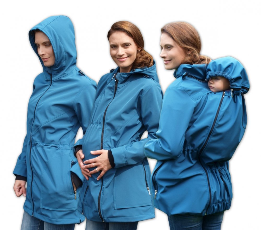 Softshell kismama és hordozó kabát Alice + derék kabát, benzin színű L/XL - Image 7