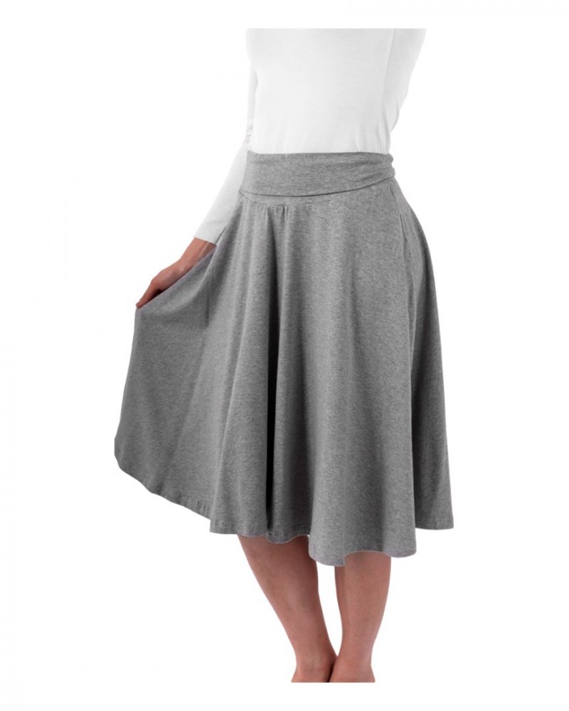 Damen- und Umstandsmidirock Mirka, grau M/L – Bild 4