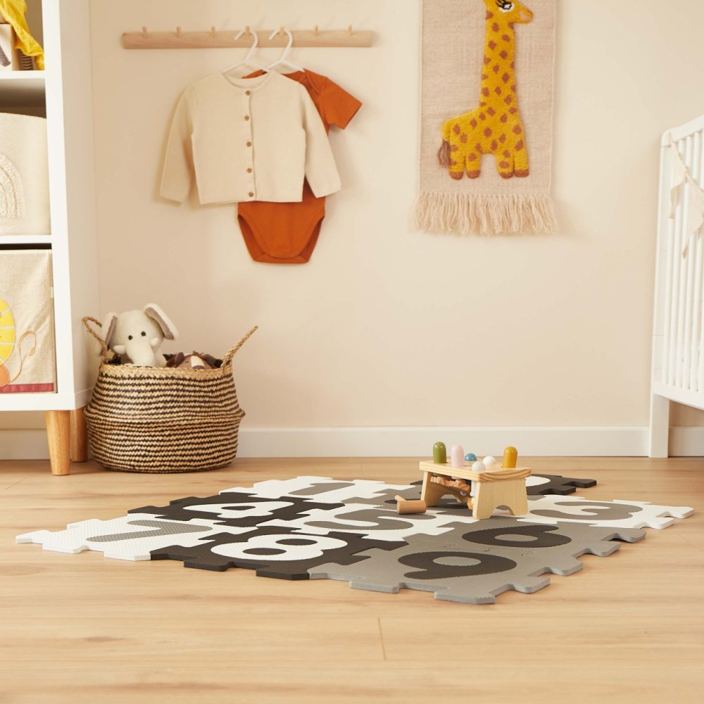 Bieco - Tappeto da gioco in schiuma con numeri - puzzle bianco e nero - 10 pezzi - immagine 3