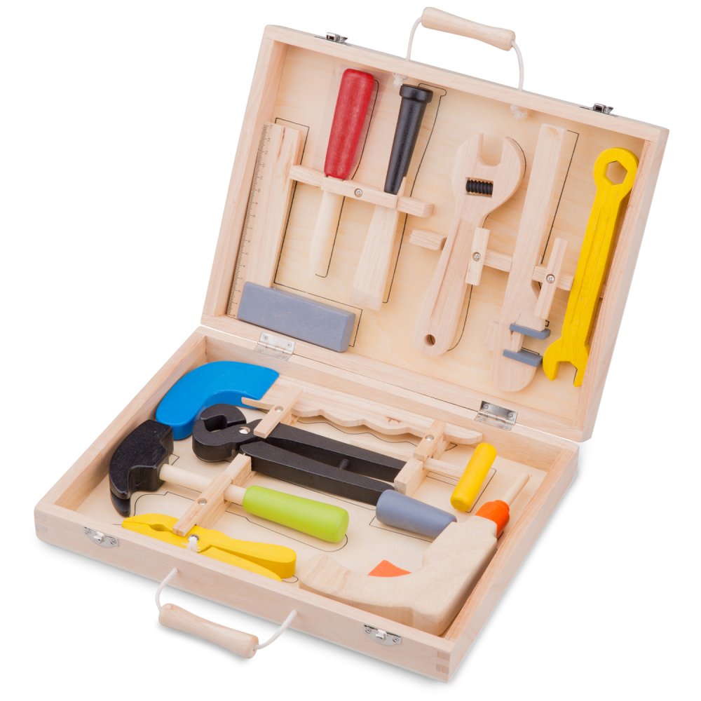 Coffret à outils en bois - 12 pièces