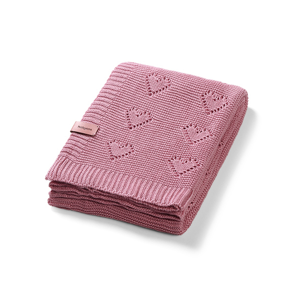 BABYONO Couverture tricotée en bambou rose 75x100 cm