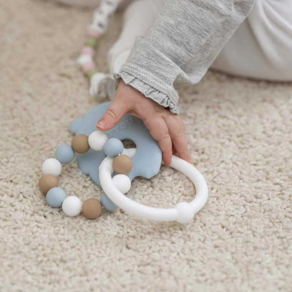 NATTOU Massaggiagengive in silicone senza BPA Lapidou orsetto blu - immagine 4