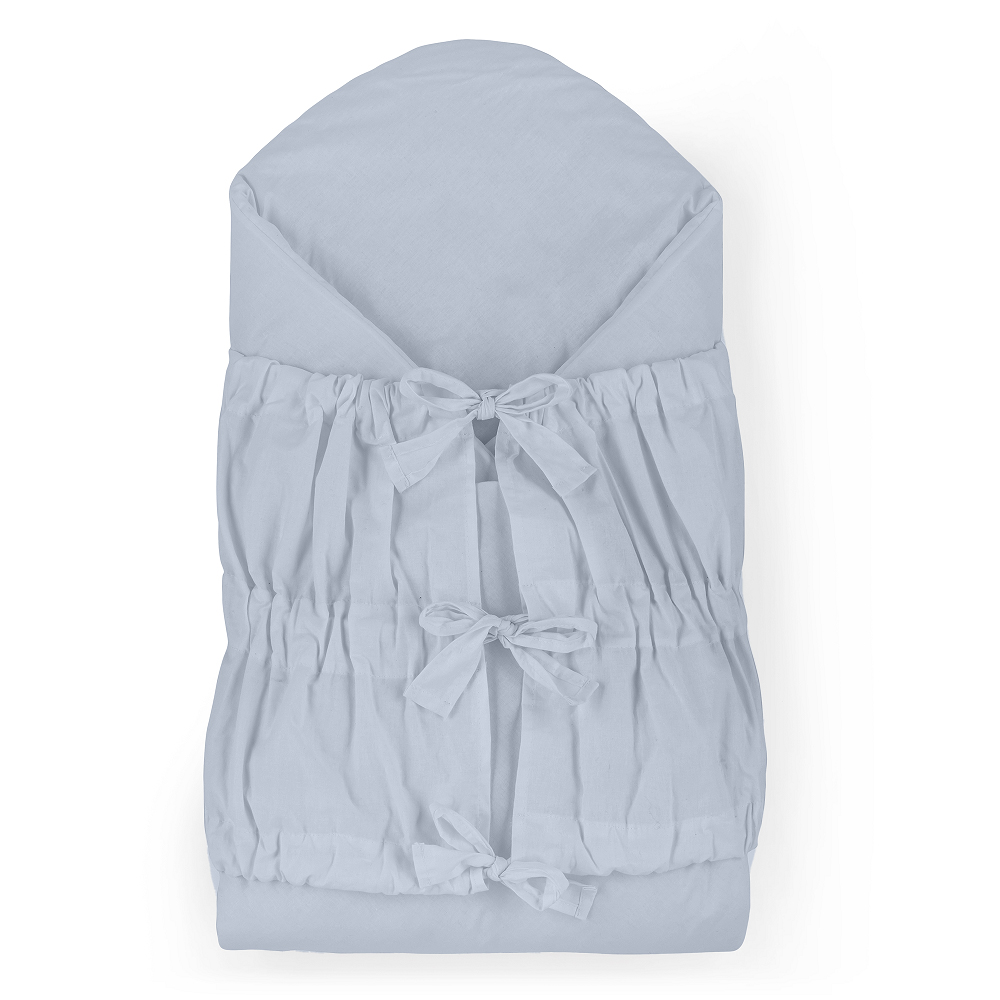 PETITE&MARS Otulacz sznurowany Nurse ze sztywnym wkładem kokosowym Dusty Blue 75x75 cm