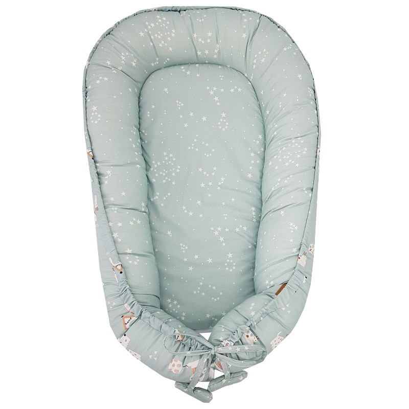 Nido per neonati EKO double-face in cotone Dogs Stars Mint 90x60 cm - immagine 5