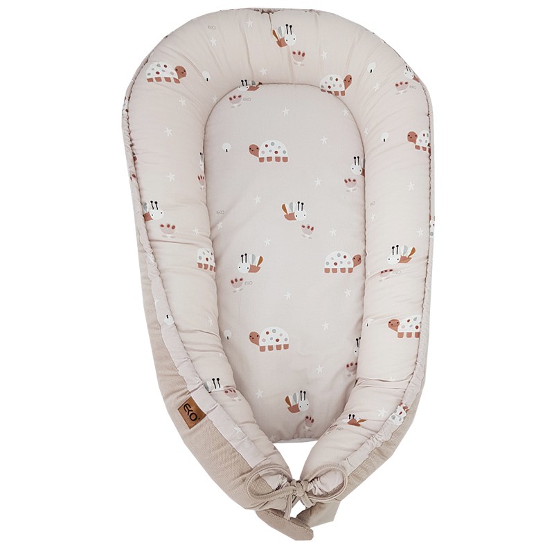 Nido EKO per neonato VELVET Bees Beige 90x60 cm - immagine 4