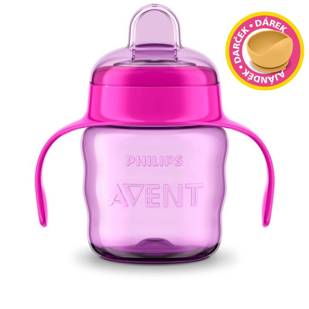 Philips AVENT Tasse à bec Classic 200 ml avec poignées fille+cadeau PETITE&MARS Bol 6m+