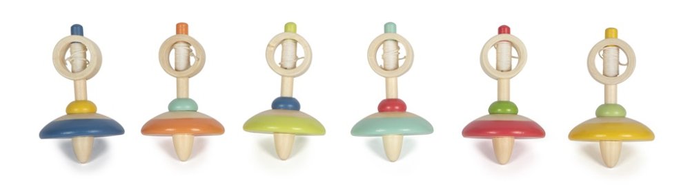 small foot Holz Kreisel mit Schnur 1 Stk. – Bild 5