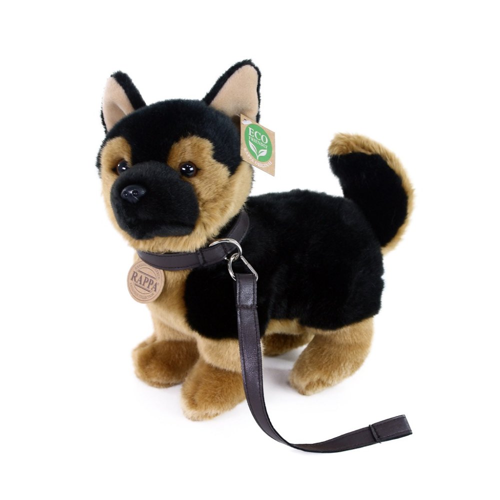 Peluche cane pastore tedesco con guinzaglio in piedi 23 cm ECO-FRIENDLY