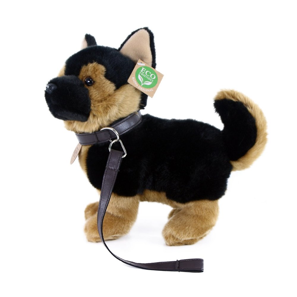 Peluche cane pastore tedesco con guinzaglio in piedi 23 cm ECO-FRIENDLY - immagine 3