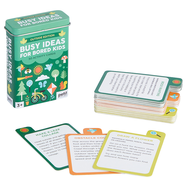 Petit Collage Cartas en lata para combatir el aburrimiento al aire libre