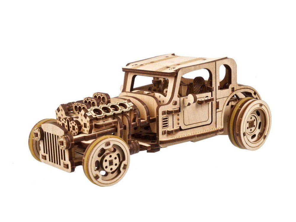 Ugears Drewniane Puzzle Mechaniczne 3D The Hot Rod Furious
