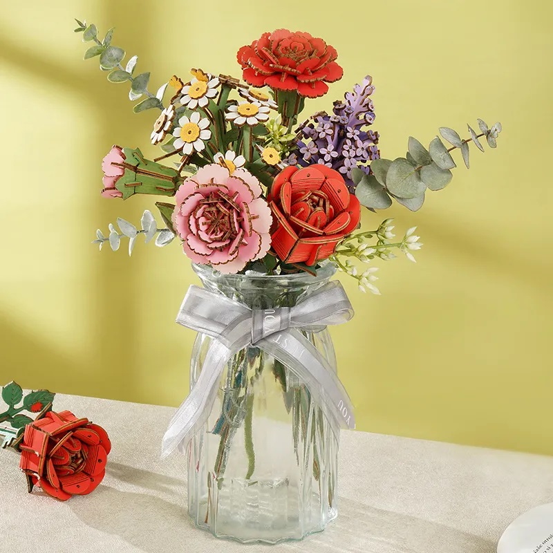 RoboTime 3D Holzbausatz Rote Nelke – Bild 4