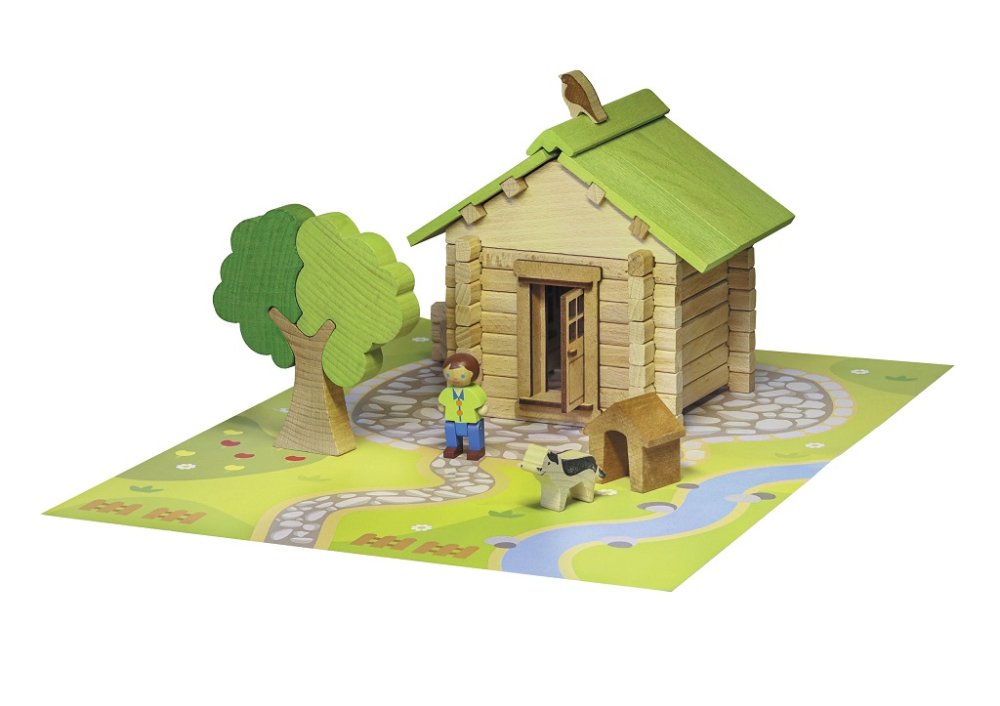 Jeujura Juego de construcción de madera 85 piezas Casa tipo loft - Imagen 4