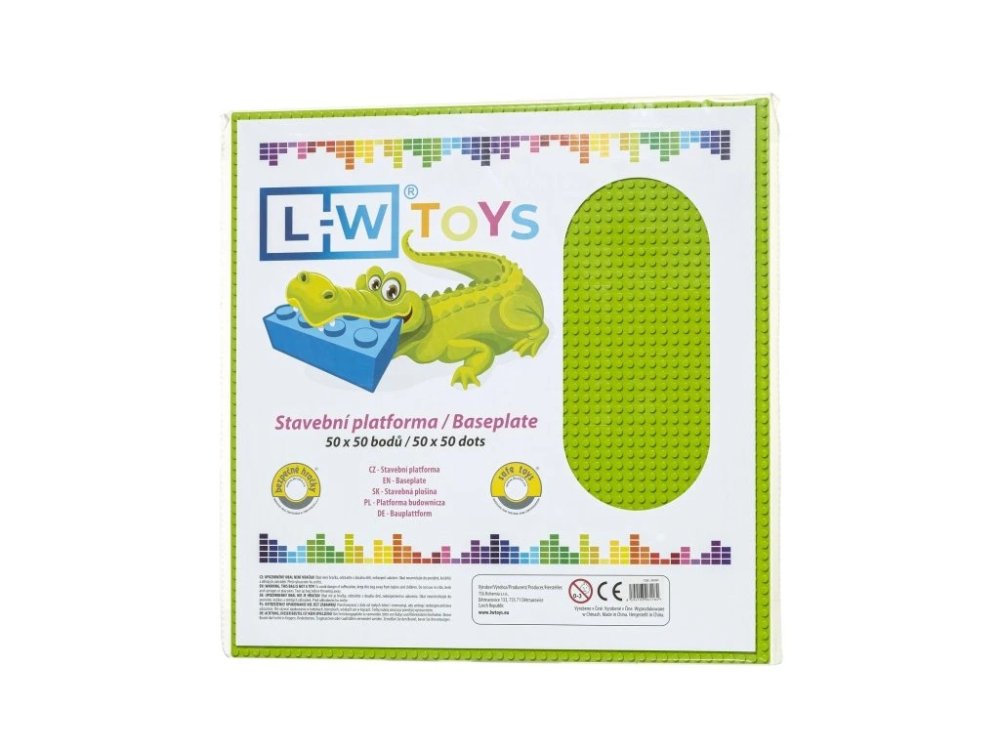 L-W Toys Grande plaque de construction 50x50 plots vert citron