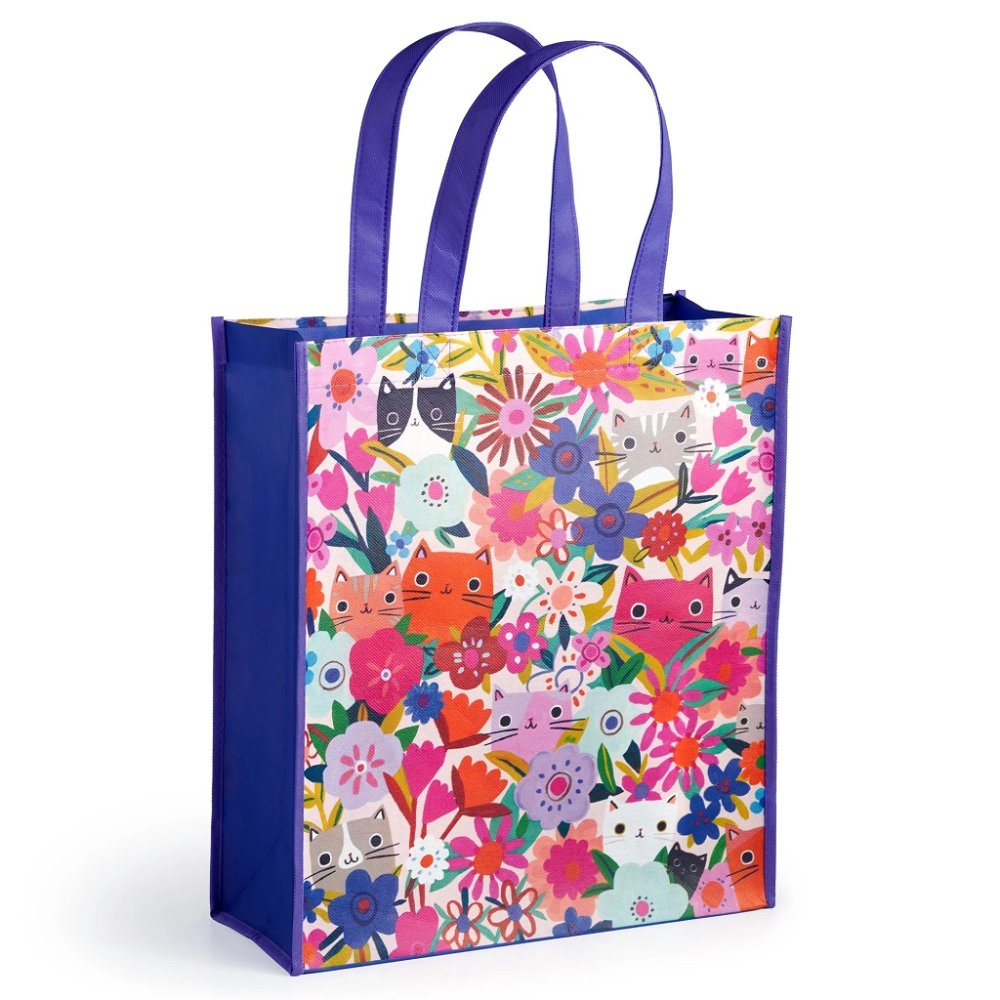 Mudpuppy Bolsa de Compras Reutilizable Gatos en Flores