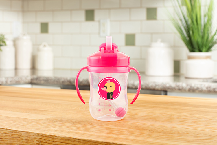 DR.BROWN'S Strohhalmbecher 270ml mit Griffen 6m+ rosa TC91011-INTL – Bild 7