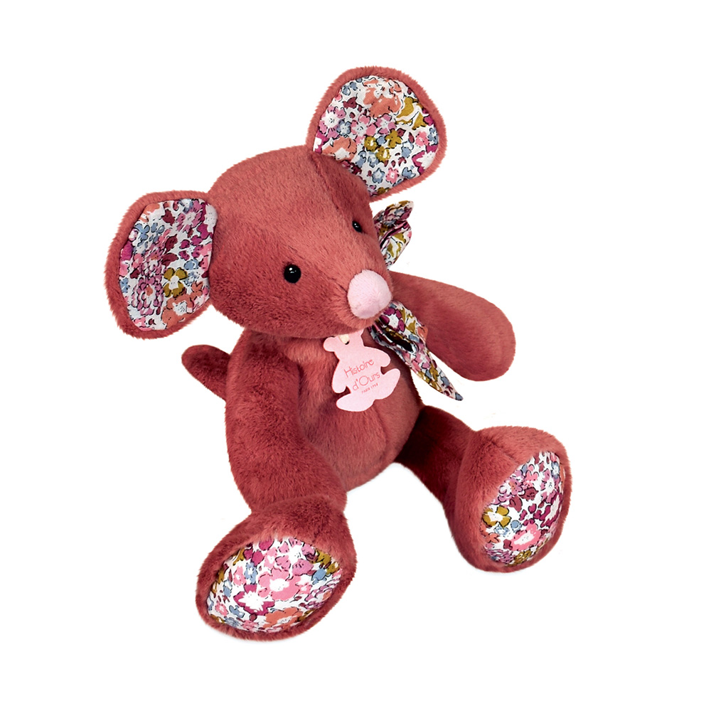 Doudou Histoire d'Ours Compagna di peluche topolina rosa scuro 25 cm - immagine 4