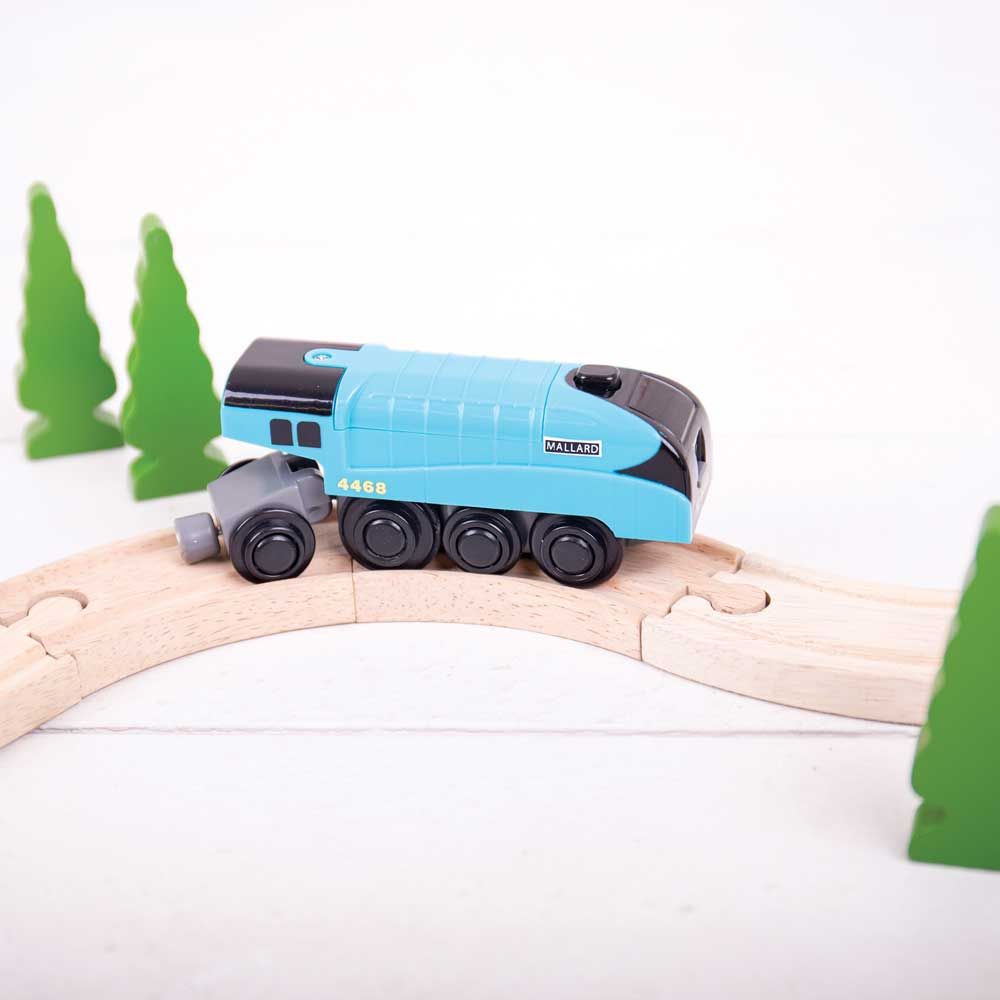 Bigjigs Rail Locomotiva elettrica Mallard blu - immagine 5