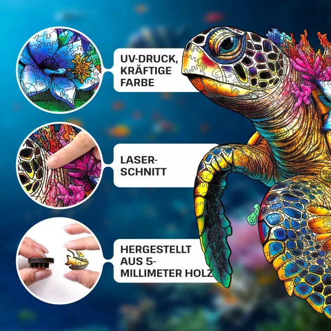 EscapeWelt Drewniane puzzle Żółw 300 elementów - obrazek 5