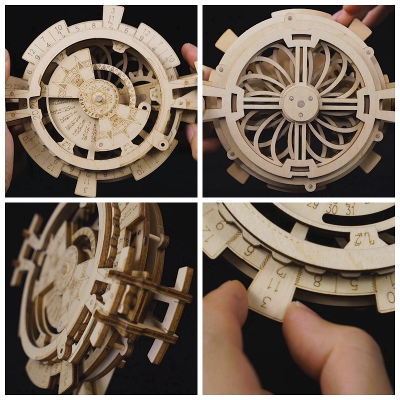 Puzzle 3D en bois mécanique RoboTime Calendrier perpétuel – Image 4
