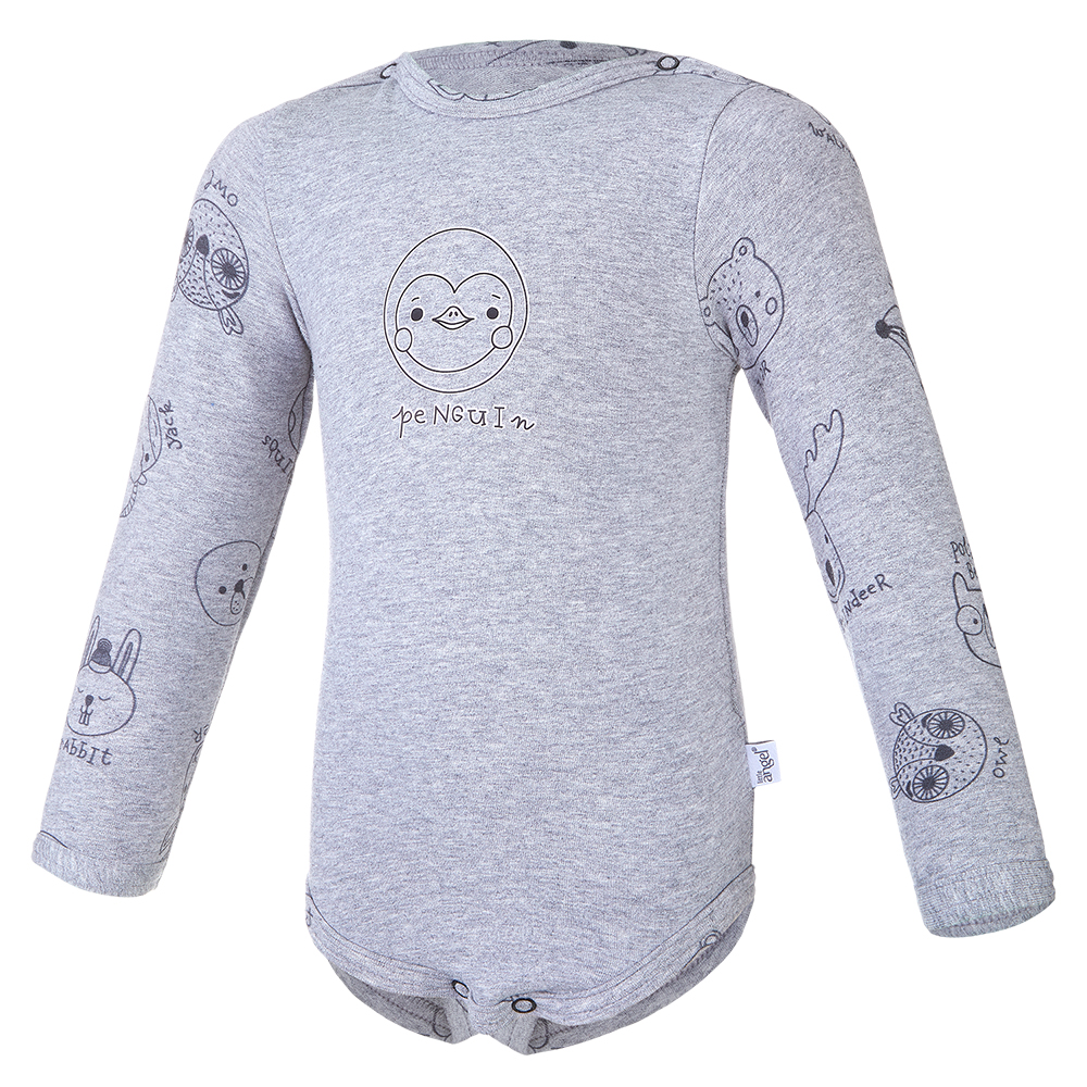 Body smanicato con stampa Outlast® - mélange grigio/animaletti mélange grigio 62