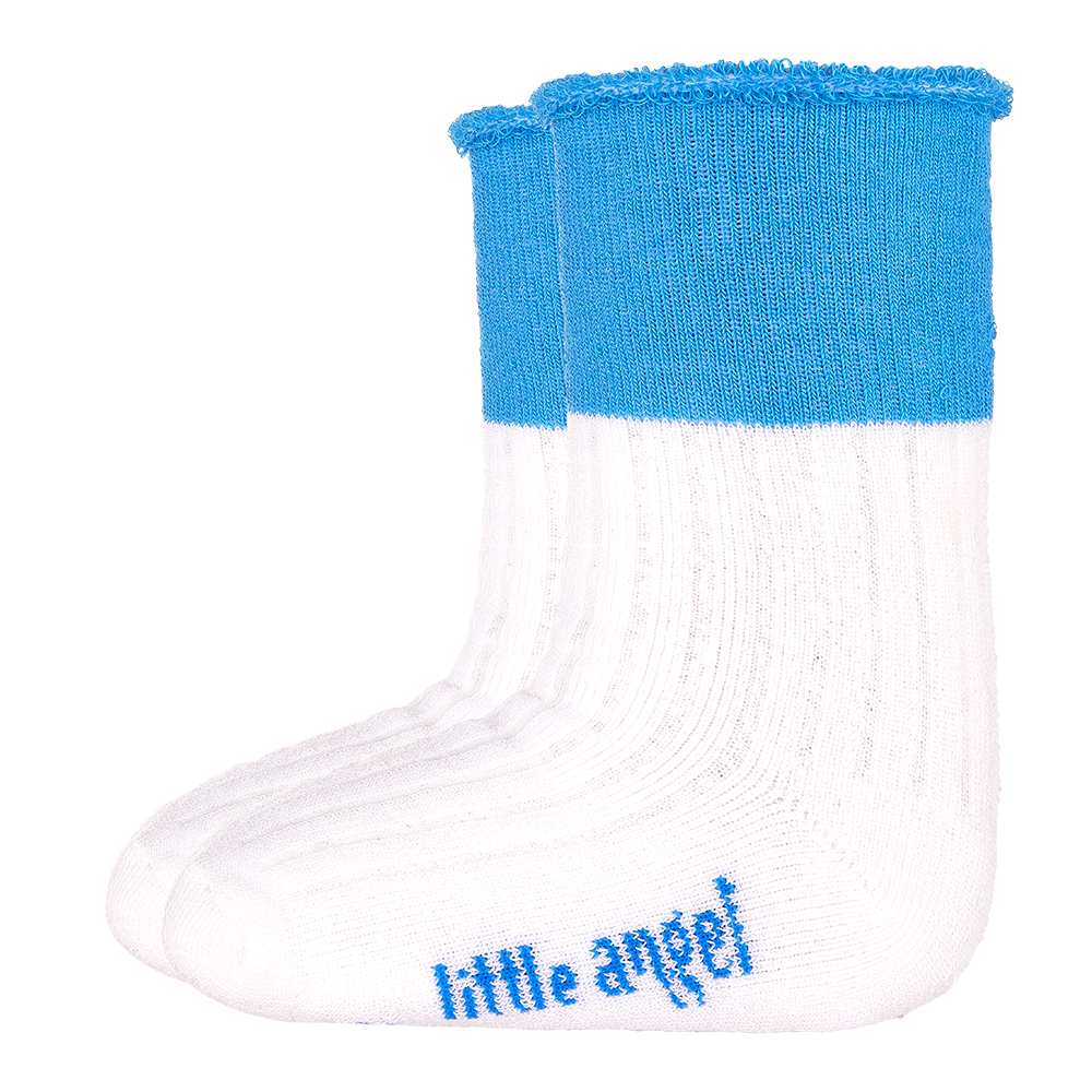 Frotteesocken Outlast® - Weiß/Blau 10-14 | 7-9 cm