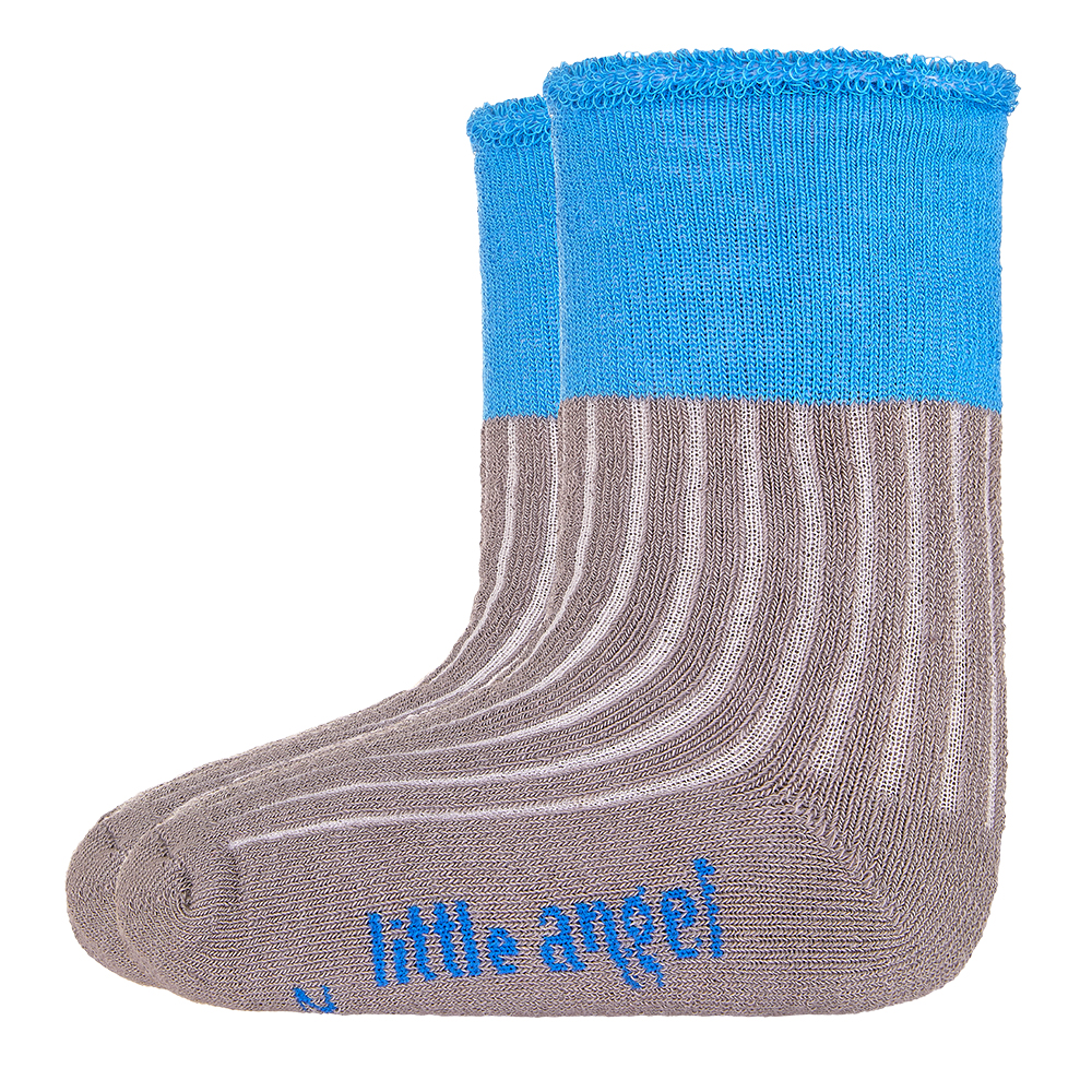 Chaussettes éponge Outlast® - gris foncé/bleu 20-24 | 14-16 cm