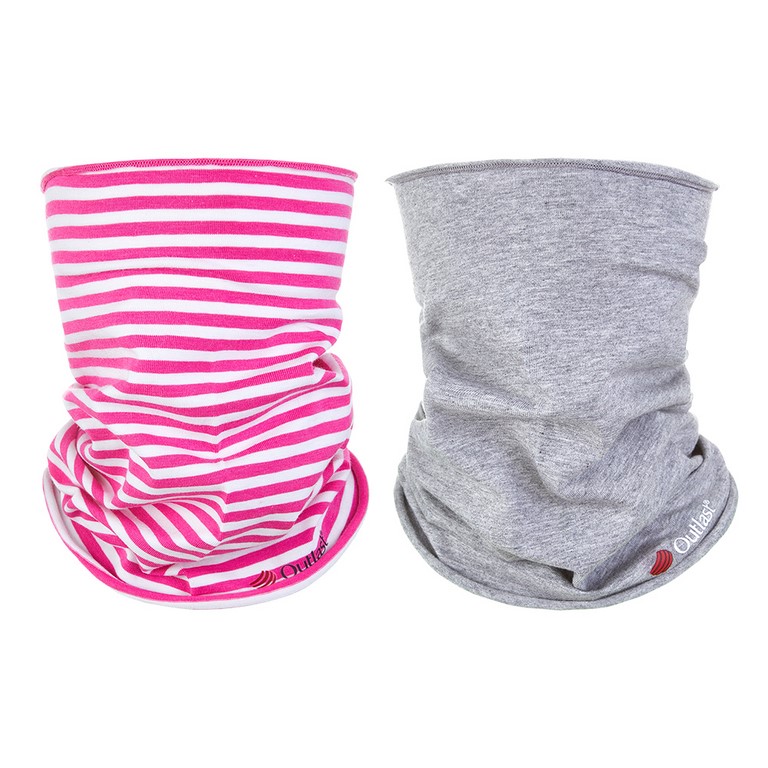 Set cuello infantil fino Outlast® - raya frambuesa/gris jaspeado UNI