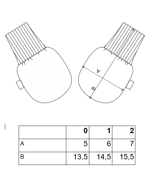 Bélélt Outlast® csecsemőkesztyű - kék pes/szürke-fehér csíkos melír 1 - Image 3