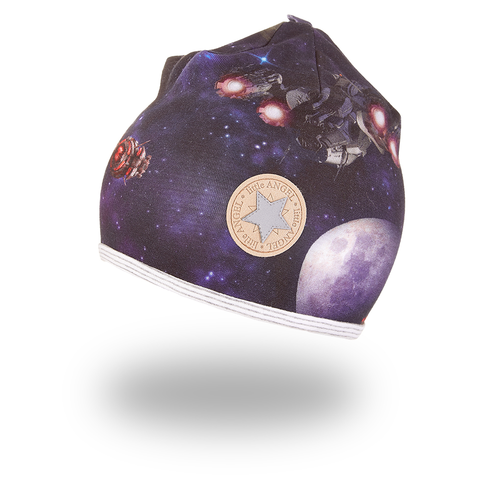 Bonnet doublé Outlast® - espace/rayure chiné gris-blanc 3 | 42-44 cm