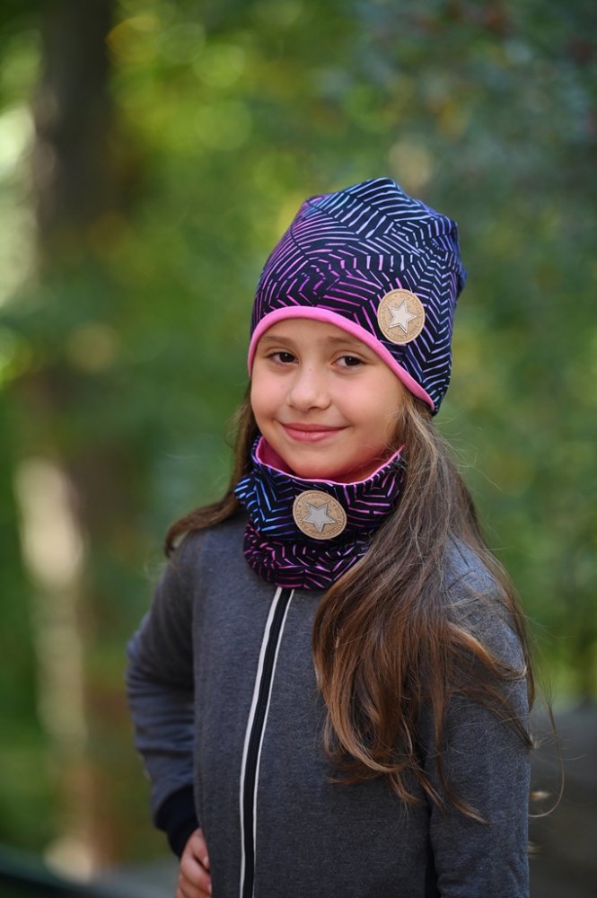 Outlast® béléssel ellátott sapka - lila-fekete minta/sötétrózsaszín 5 | 49-53 cm - Image 3