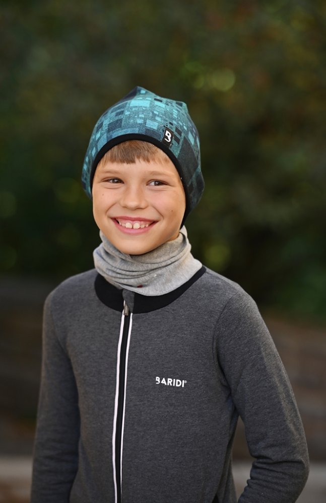 Bonnet doublé Outlast® - Carreaux noir turquoise/noir 5 | 49-53 cm – Image 5