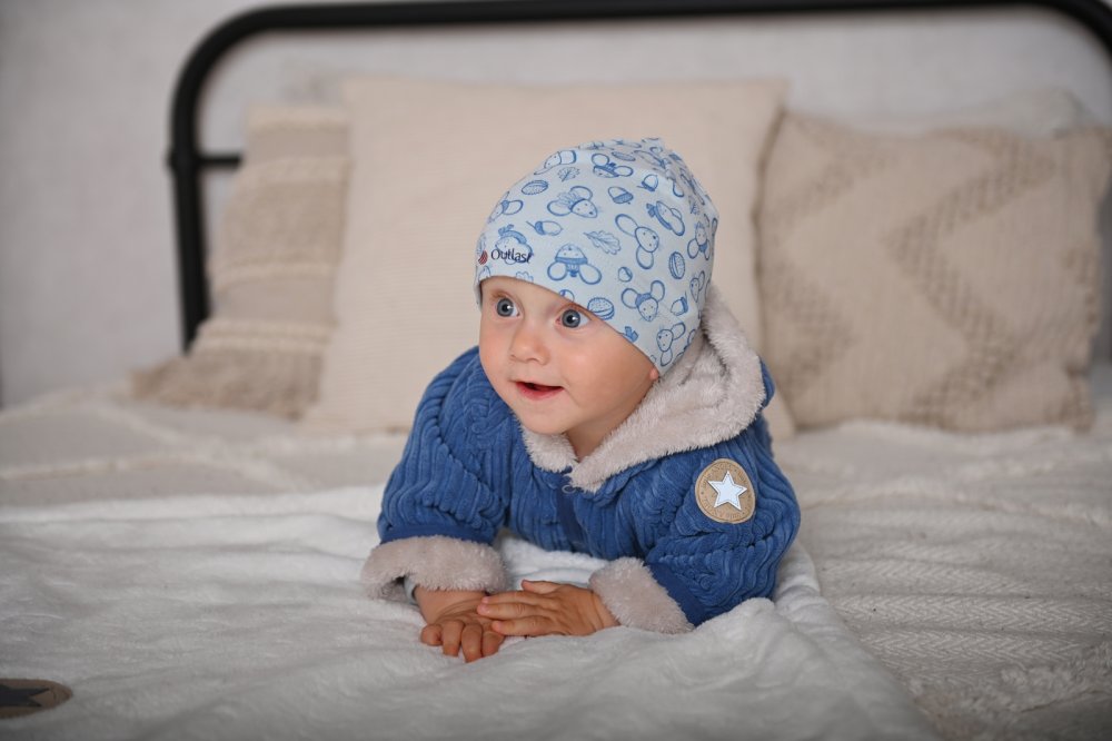 Bonnet coulissant extensible IMPRESSION Outlast ® - bleu glacier clair souris 3 | 42-44 cm – Image 4