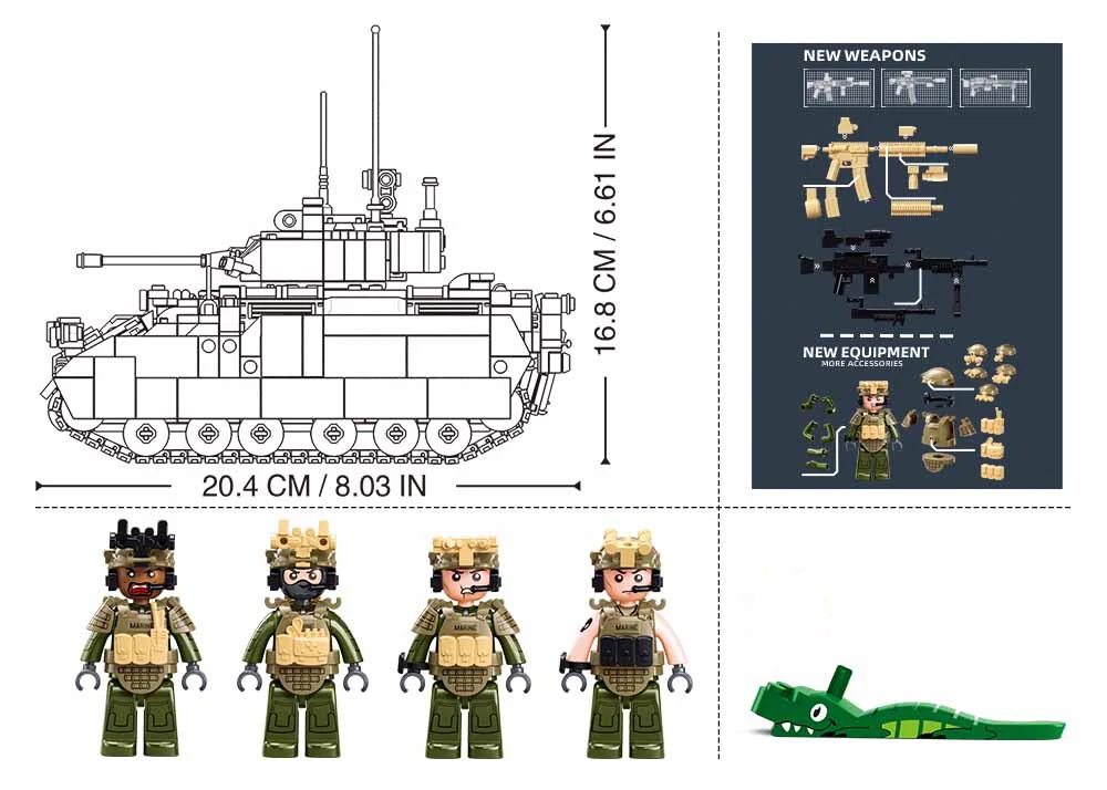 Sluban M38-B1363 Americký lehký tank M3A3 Bradley (obrázek 6)