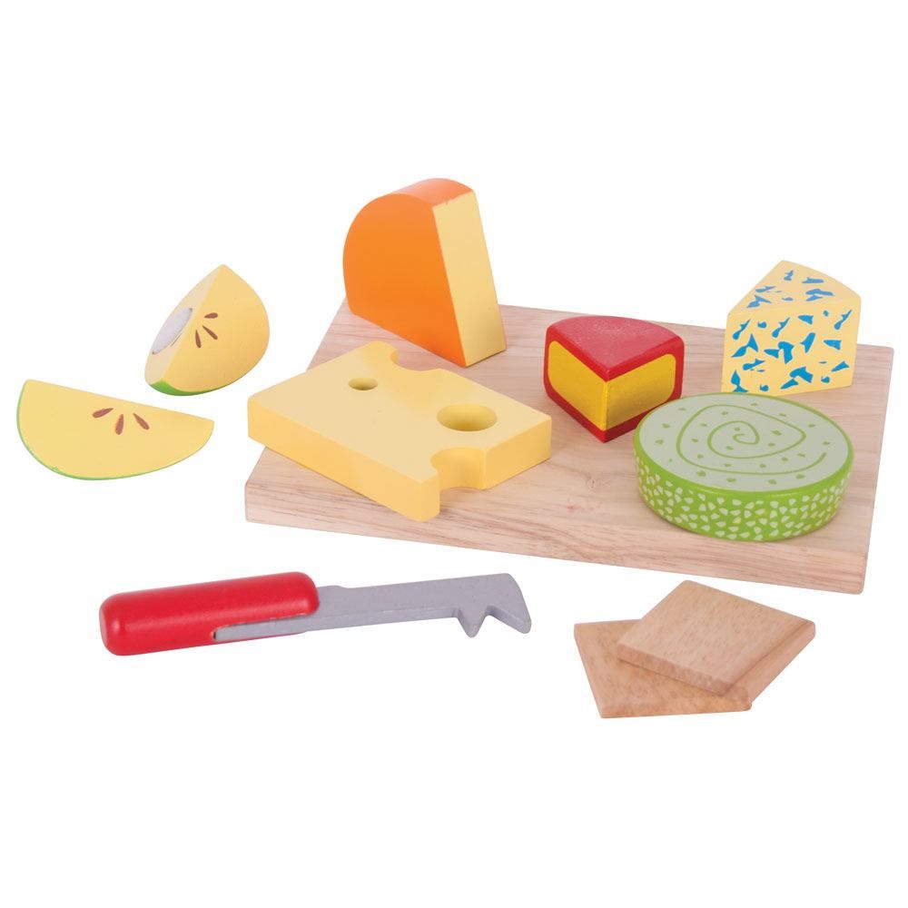 Bigjigs Toys Set dřevěných potravin sýry na desce (obrázek 4)