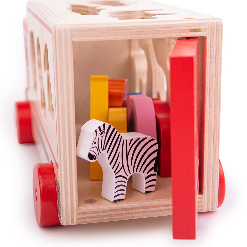 Bigjigs Toys Dřevěné auto se zvířátky safari (obrázek 2)