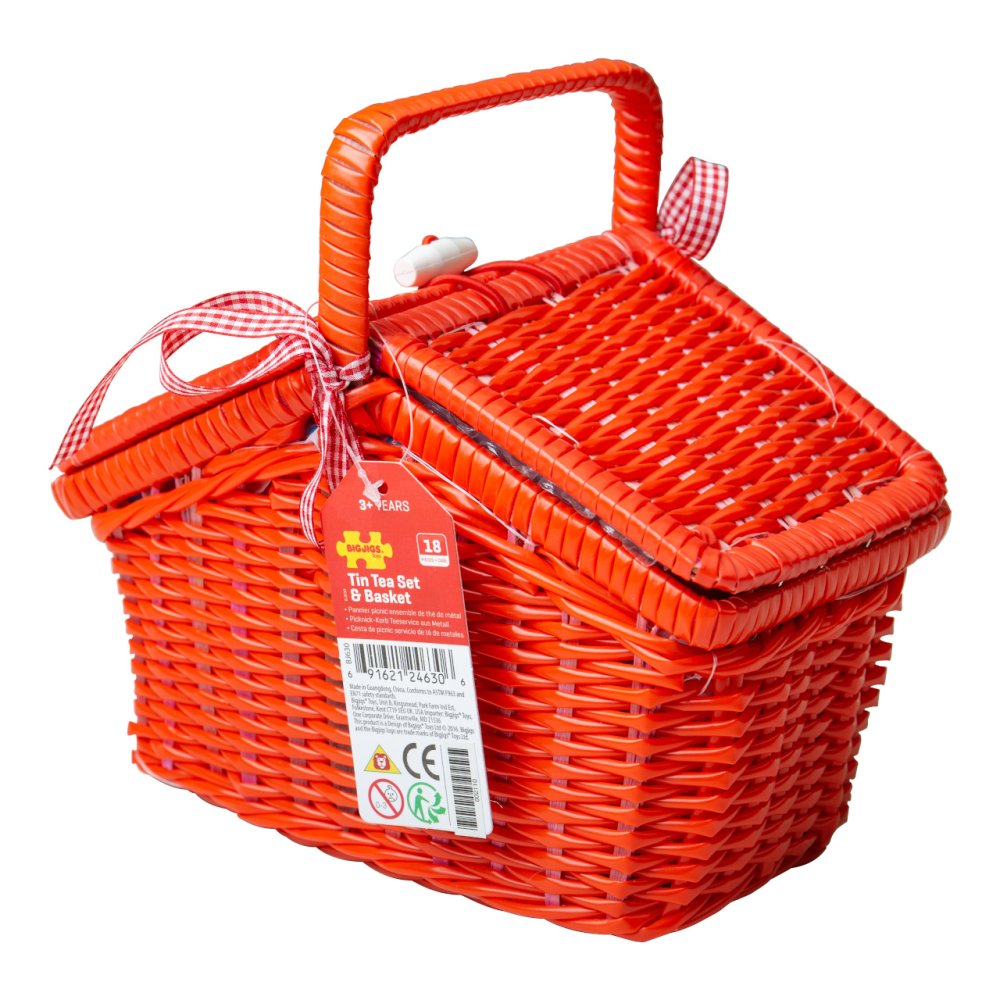 Bigjigs Toys Čajová puntíkovaná sada v piknikovém koši (obrázek 4)