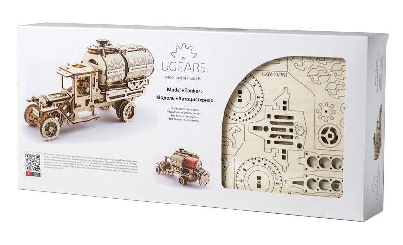 Ugears 3D dřevěné mechanické puzzle UGM-11 Náklaďák s cisternou (obrázek 5)