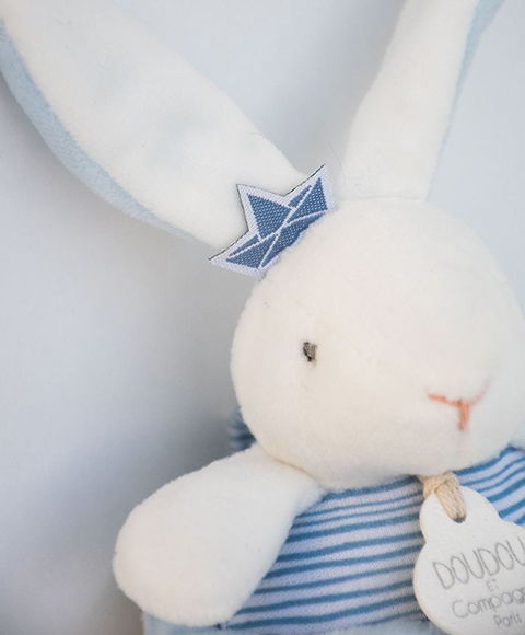 Doudou Dárková sada - Plyšový králíček námořník hrající melodii 14 cm (obrázek 3)