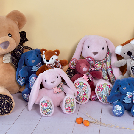 Doudou Histoire d´Ours Plyšový kamarád růžový králíček 40 cm (obrázek 3)