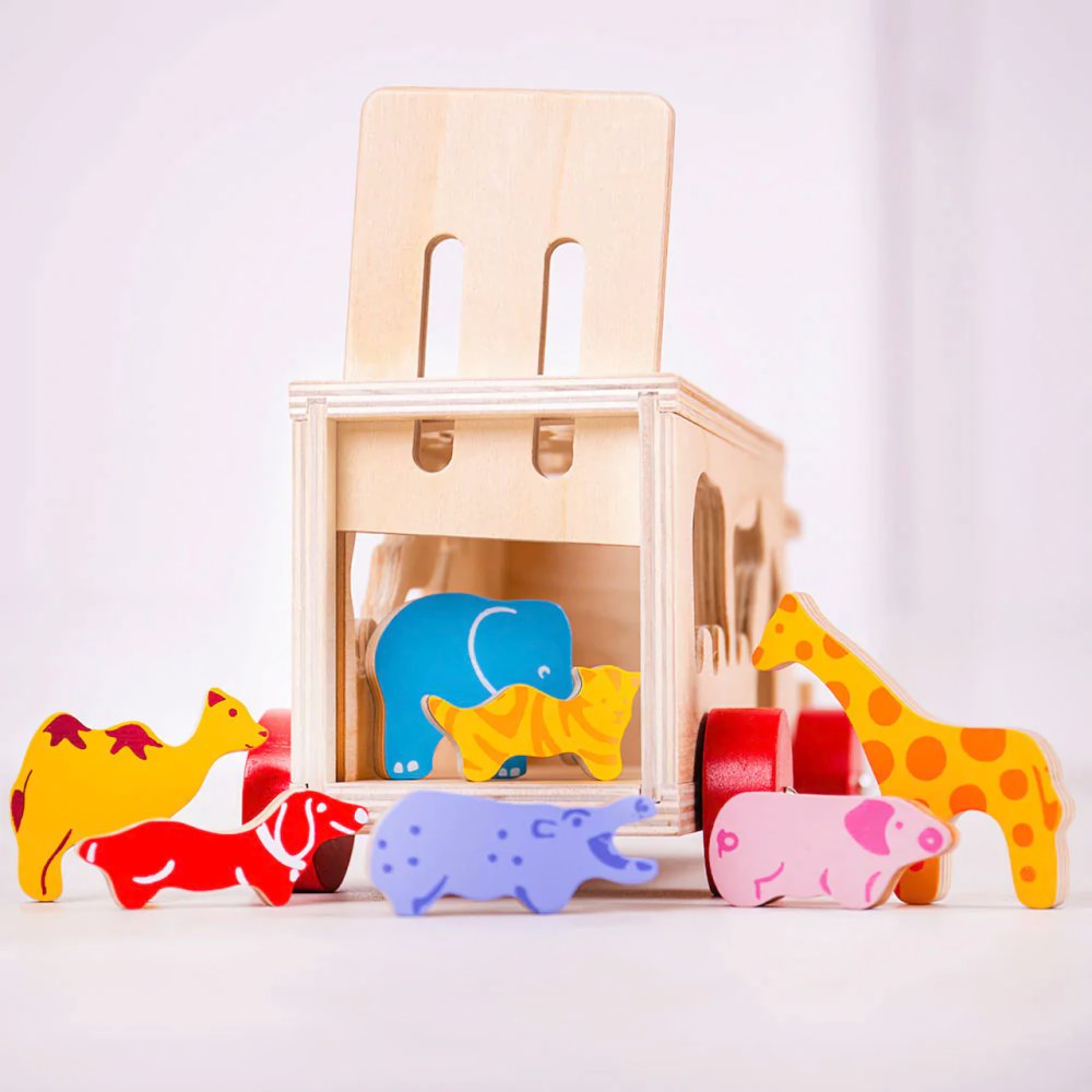 Bigjigs Toys Dřevěné auto se zvířátky (obrázek 9)