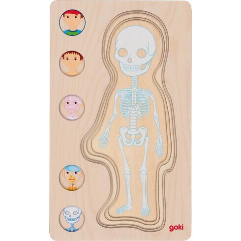 Goki Dřevěné puzzle Lidské tělo - kluk (obrázek 3)