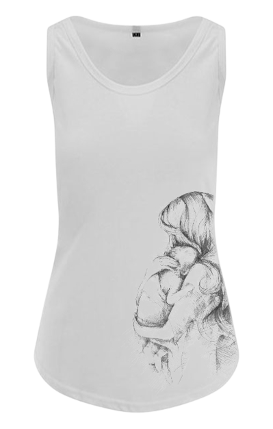 Női Tank Top Monkey Mum® FEHÉR - Szerető édesanya