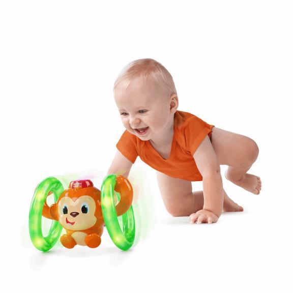 BRIGHT STARTS LLB Roll & Glow™ Musical Monkey Light-up Toy 6-36m