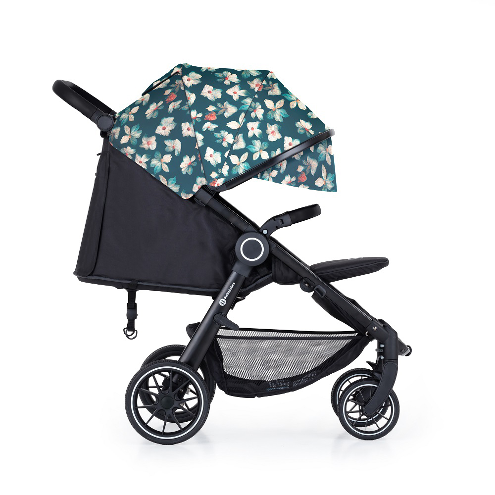 PETITE&MARS Barnvagn Street+ RWS Svart + Canopy Limited 100 Blommor